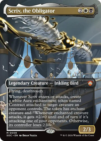 Image for Scriv, the Obligator (Borderless) (9) (SOC) - Magic: The Gathering