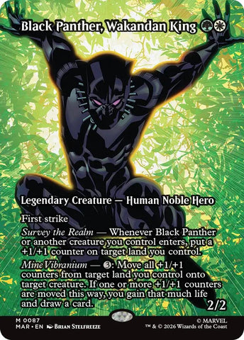 Image for Black Panther, Wakandan King (Borderless) (87) (MAR) - Magic: The Gathering