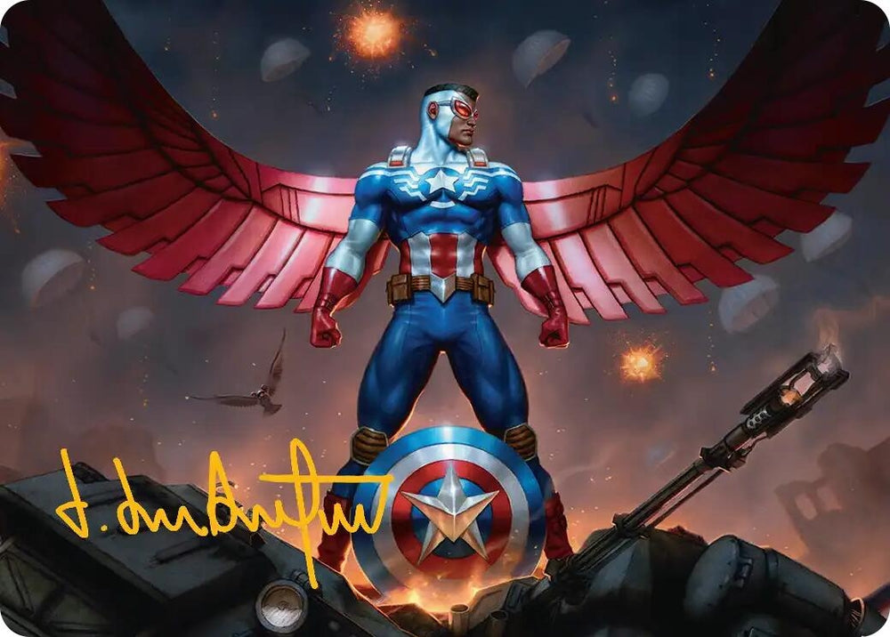 Image for Captain America, Wings of Freedom Art Card (2/45) (Gold-Stamped Signature) (2) (AAMSH) - Magic: The Gathering