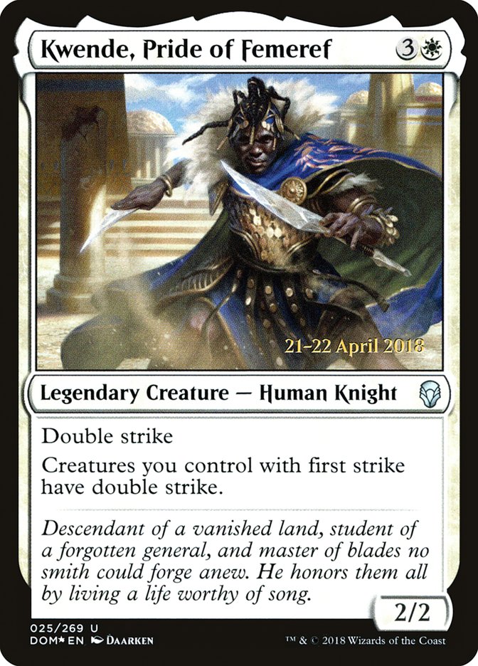 Kwende, Pride of Femeref  (Prerelease) [Dominaria Prerelease Promos]