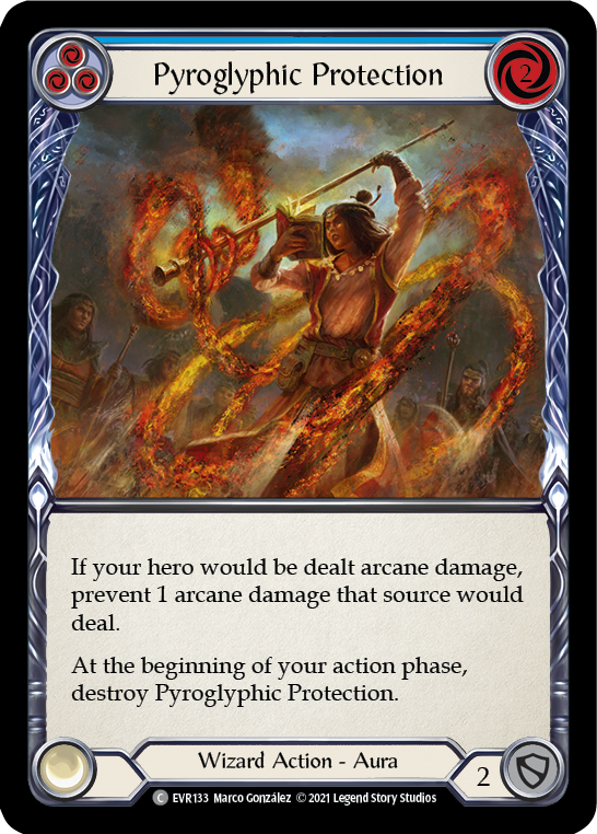 Pyroglyphic Protection (Blue) [EVR133] 1st Edition Normal