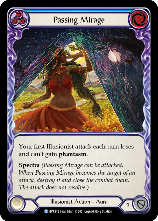 Passing Mirage (Blue) [EVR142] 1st Edition Rainbow Foil