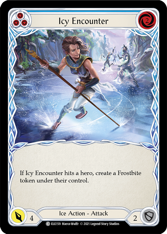 Icy Encounter (Blue) [ELE159] 1st Edition Rainbow Foil