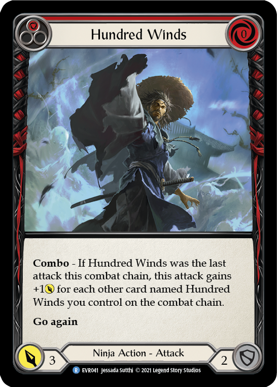 Hundred Winds (Red) [EVR041] 1st Edition Rainbow Foil