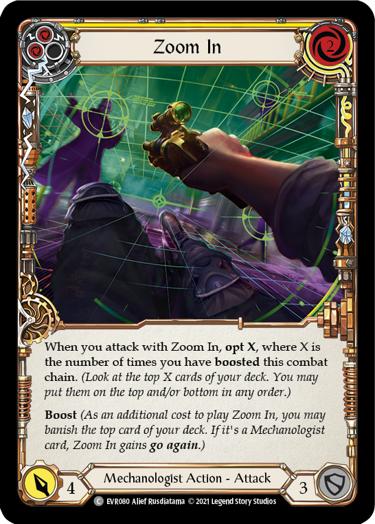 Zoom In (Yellow) [EVR080] 1st Edition Rainbow Foil