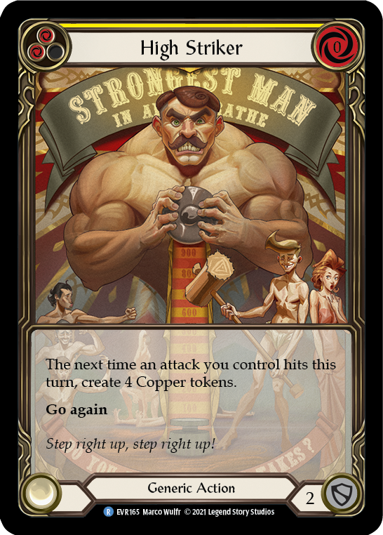 High Striker (Yellow) [EVR165] 1st Edition Extended Art Rainbow Foil