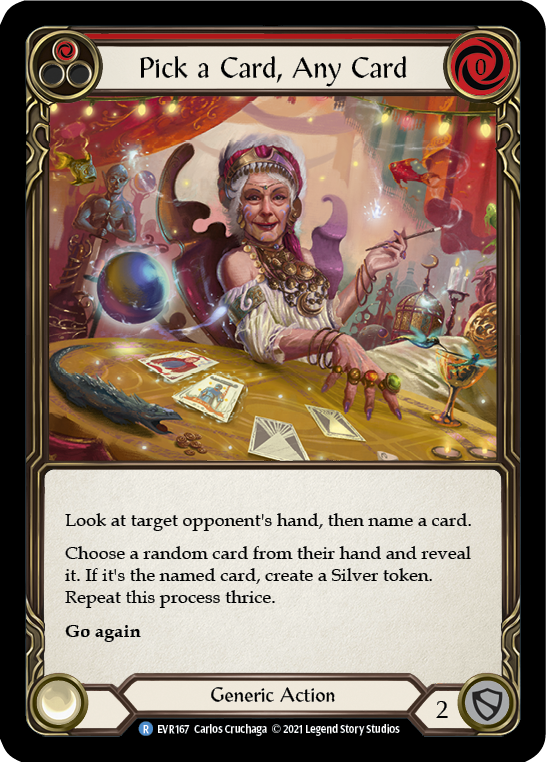 Pick a Card, Any Card (Red) [EVR167] 1st Edition Rainbow Foil
