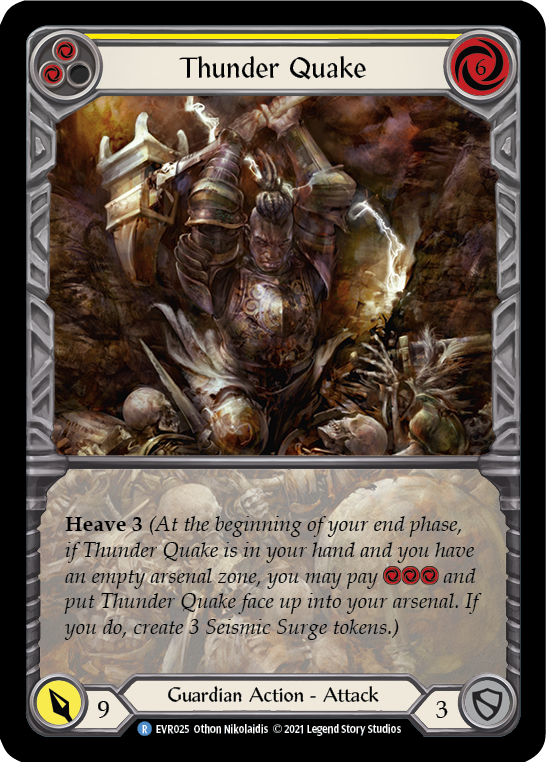 Thunder Quake (Yellow) [EVR025] 1st Edition Extended Art Rainbow Foil