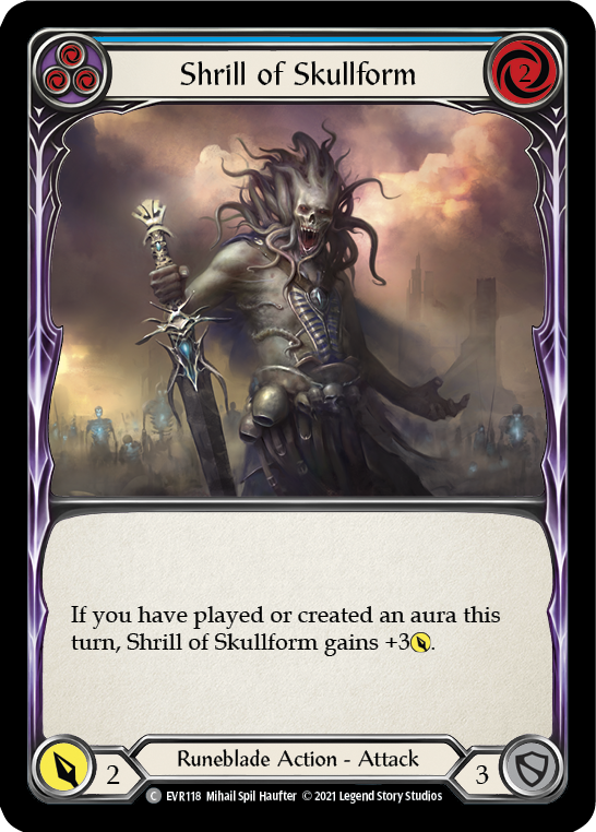 Shrill of Skullform (Blue) [EVR118] 1st Edition Normal