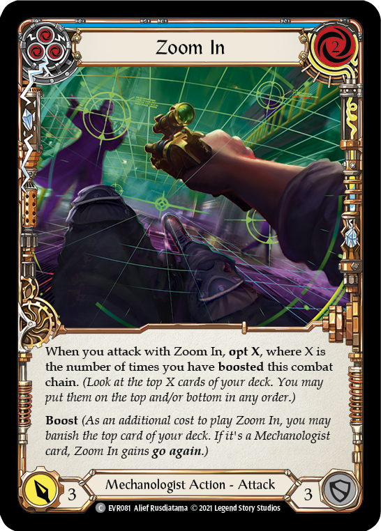 Zoom In (Blue) [EVR081] 1st Edition Rainbow Foil