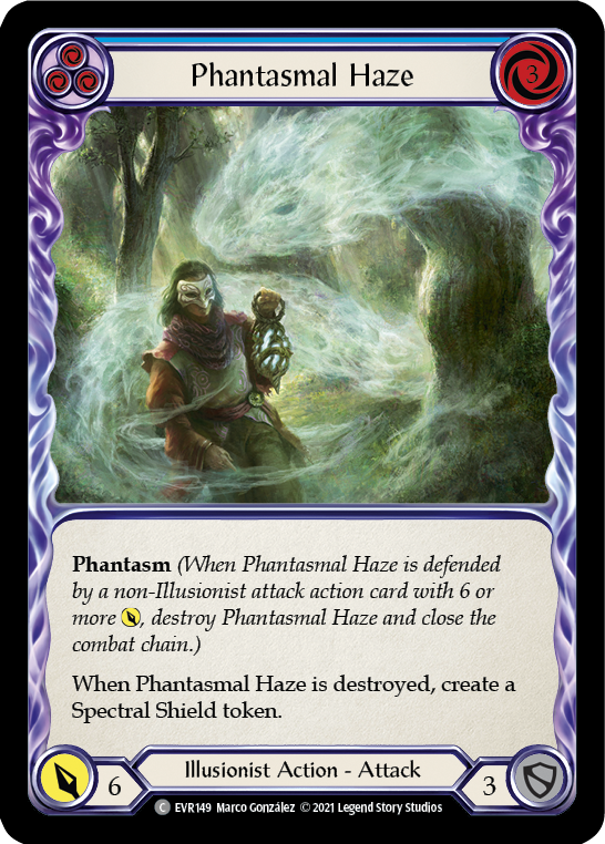 Phantasmal Haze (Blue) [EVR149] 1st Edition Rainbow Foil