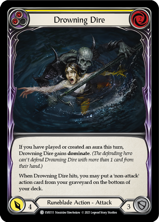 Drowning Dire (Yellow) [EVR111] 1st Edition Rainbow Foil