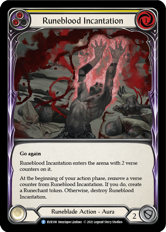 Runeblood Incantation (Yellow) [EVR108] 1st Edition Rainbow Foil